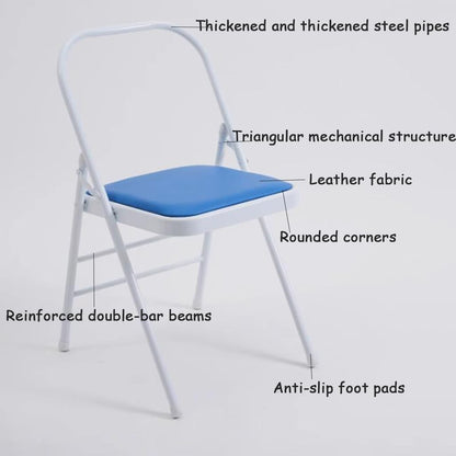 Yoga Chair Backless Folding Chair Metal Handstand Yoga Chair Yoga Props Exercise Chair for Restorative Flow Headstand Stool Inversion Chair for Back Pain