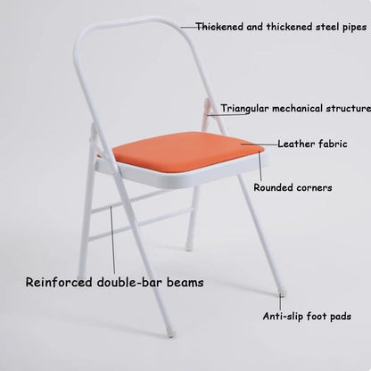 Yoga Chair Backless Folding Chair Metal Handstand Yoga Chair Yoga Props Exercise Chair for Restorative Flow Headstand Stool Inversion Chair for Back Pain