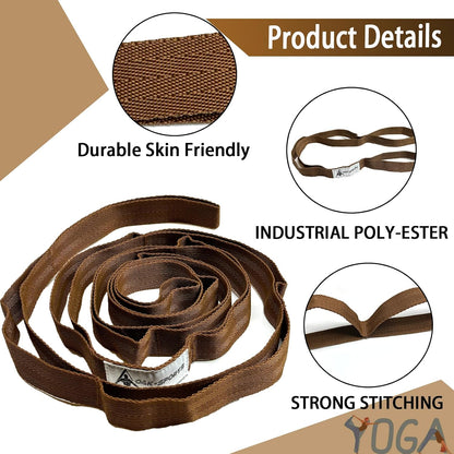 Stretching Strap Yoga Strap with Loops for Physical Therapy, Non-Elastic