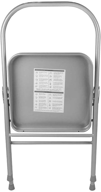 Yoga Chair | Reinforced Folding | Silver Steel | Supports Yoga Backbends, Twists, & Shoulder Stands