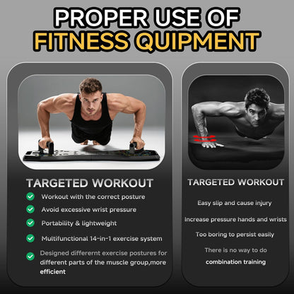 Push Up Board,36 in 1 Home Gym Equipment with Ab Roller Wheel & Resistance Bands, Portable Foldable Workout Board for Full Body Strength Training Men Women,Gift for Boyfriend