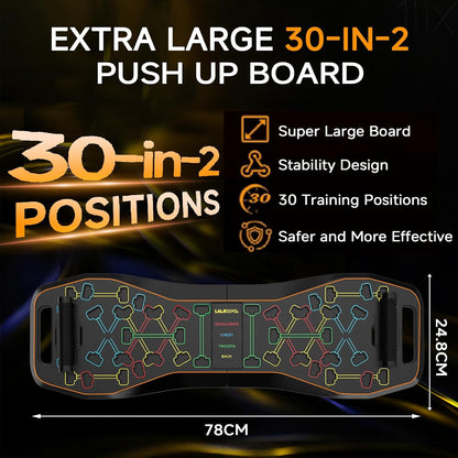 Push Up Board,36 in 1 Home Gym Equipment with Ab Roller Wheel & Resistance Bands, Portable Foldable Workout Board for Full Body Strength Training Men Women,Gift for Boyfriend
