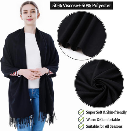 Pashmina Scarf and Shawl - Soft Women Pashminas Wrap for Wedding Evening Party dresses