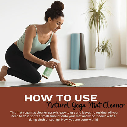 Yoga Mat Cleaner Spray – Natural Deodorizer with Essential Oils – Non-Toxic, Fresh Scent – Safe for All Mats, Gym Equipment & Accessories – 8 oz