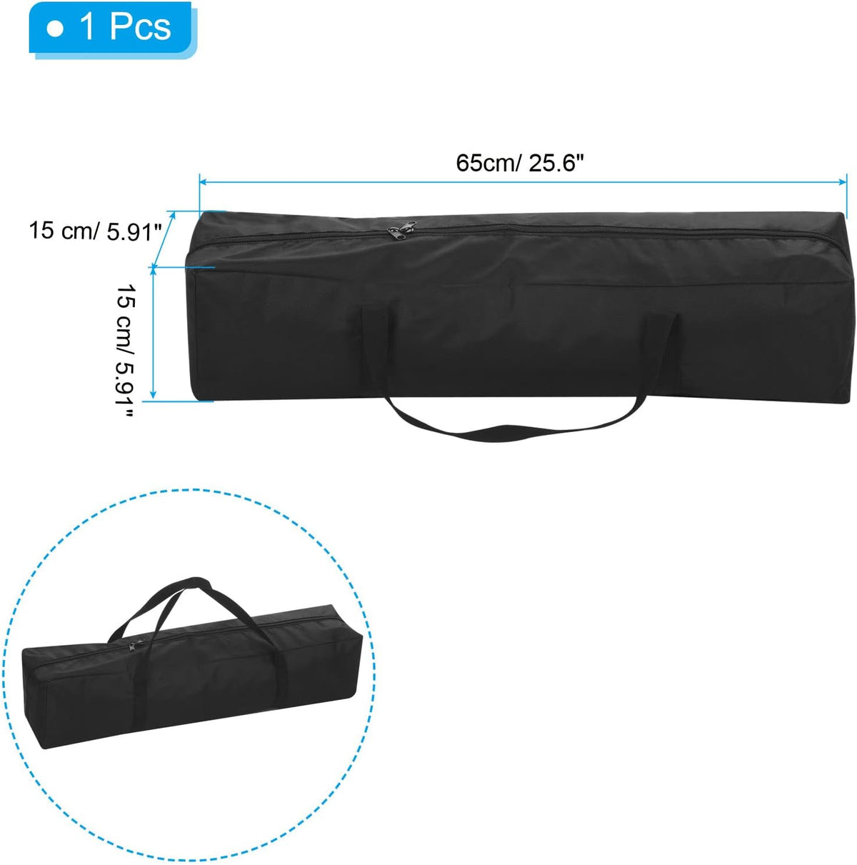 25 Inch Camp Chair Replacement Bag, Nylon Foldable Carrying Bag Large Zippered Bag with Shoulder Strap for Camping Travel, Black