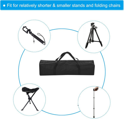 25 Inch Camp Chair Replacement Bag, Nylon Foldable Carrying Bag Large Zippered Bag with Shoulder Strap for Camping Travel, Black