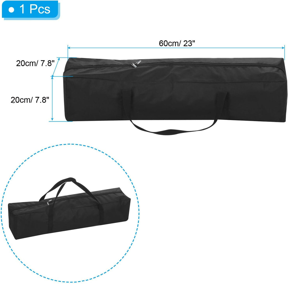 25 Inch Camp Chair Replacement Bag, Nylon Foldable Carrying Bag Large Zippered Bag with Shoulder Strap for Camping Travel, Black