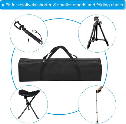 25 Inch Camp Chair Replacement Bag, Nylon Foldable Carrying Bag Large Zippered Bag with Shoulder Strap for Camping Travel, Black