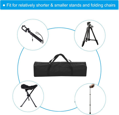 25 Inch Camp Chair Replacement Bag, Nylon Foldable Carrying Bag Large Zippered Bag with Shoulder Strap for Camping Travel, Black