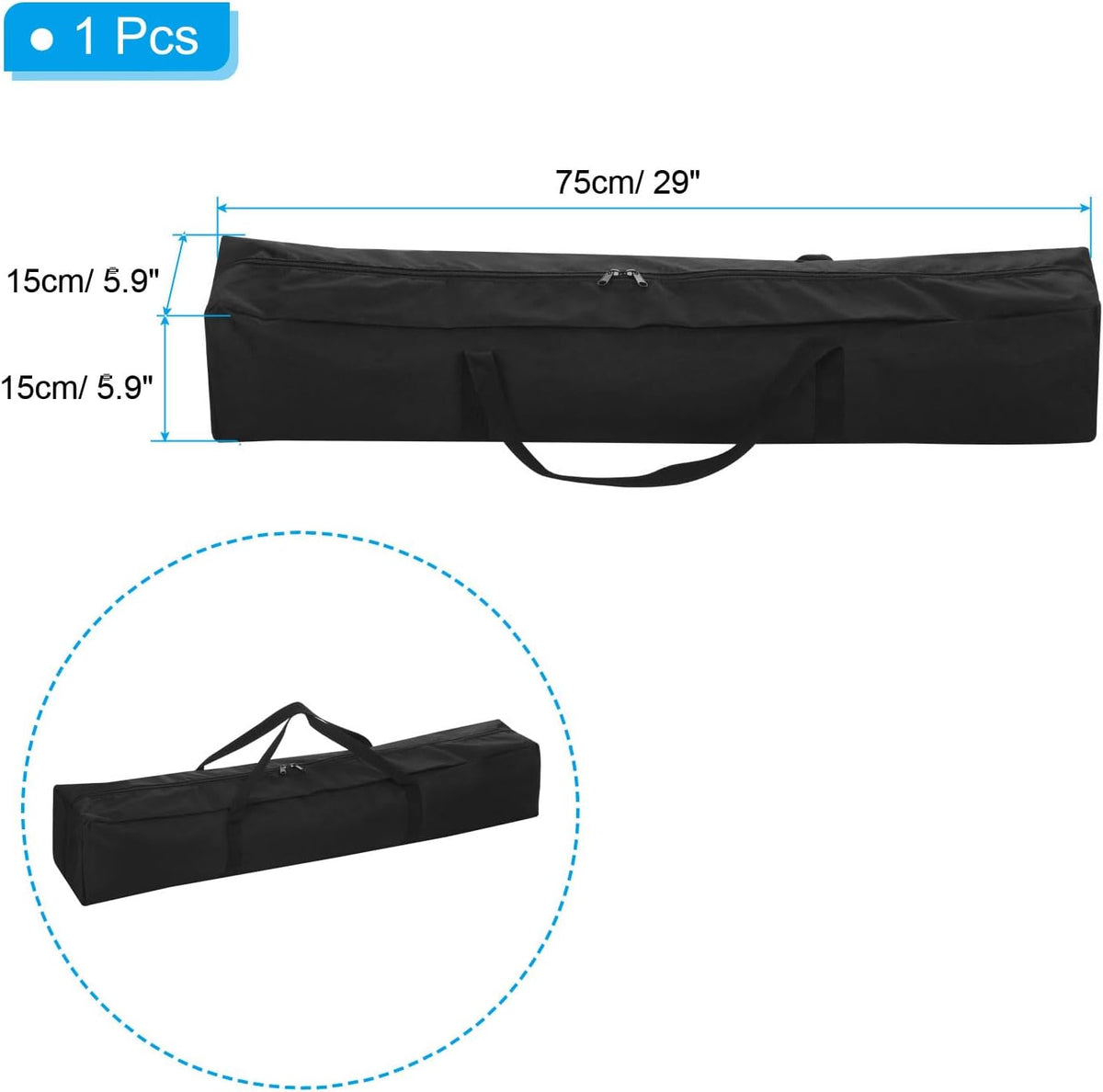 25 Inch Camp Chair Replacement Bag, Nylon Foldable Carrying Bag Large Zippered Bag with Shoulder Strap for Camping Travel, Black