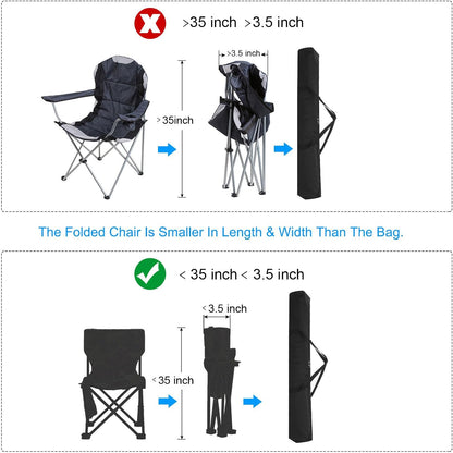 25 Inch Camp Chair Replacement Bag, Nylon Foldable Carrying Bag Large Zippered Bag with Shoulder Strap for Camping Travel, Black