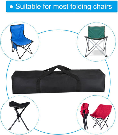 25 Inch Camp Chair Replacement Bag, Nylon Foldable Carrying Bag Large Zippered Bag with Shoulder Strap for Camping Travel, Black