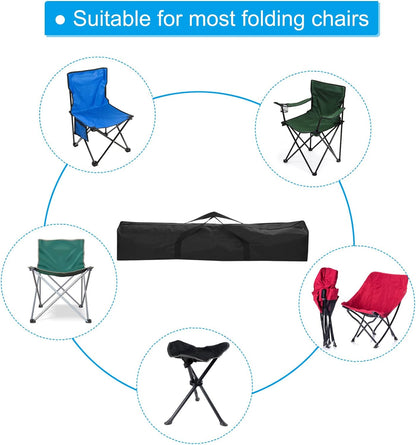 25 Inch Camp Chair Replacement Bag, Nylon Foldable Carrying Bag Large Zippered Bag with Shoulder Strap for Camping Travel, Black
