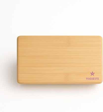 Bamboo Yoga Block | Premium Natural Wooden Support Block for Iyengar Yoga, Pilates & Stretching | Eco-Friendly, Non-Slip, Lightweight & Durable Yoga Prop for Balance, Flexibility & Alignment
