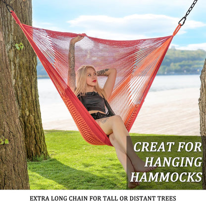 44in Hanging Swing Chain with 4 Carabiners, 660LB Capacity Hanging Kits Heavy Duty Hanging Chair Hardware for Hammock Swing Hanging Chair Punching Bags Sandbag Indoor Outdoor Yoga Gym (Black)