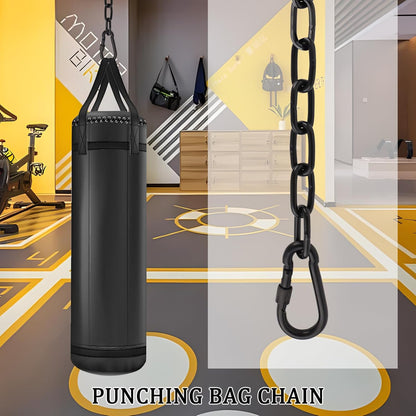 44in Hanging Swing Chain with 4 Carabiners, 660LB Capacity Hanging Kits Heavy Duty Hanging Chair Hardware for Hammock Swing Hanging Chair Punching Bags Sandbag Indoor Outdoor Yoga Gym (Black)
