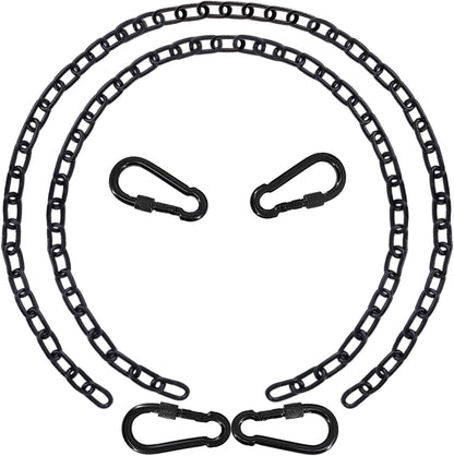 44in Hanging Swing Chain with 4 Carabiners, 660LB Capacity Hanging Kits Heavy Duty Hanging Chair Hardware for Hammock Swing Hanging Chair Punching Bags Sandbag Indoor Outdoor Yoga Gym (Black)