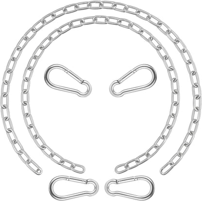 44in Hanging Swing Chain with 4 Carabiners, 660LB Capacity Hanging Kits Heavy Duty Hanging Chair Hardware for Hammock Swing Hanging Chair Punching Bags Sandbag Indoor Outdoor Yoga Gym (Black)