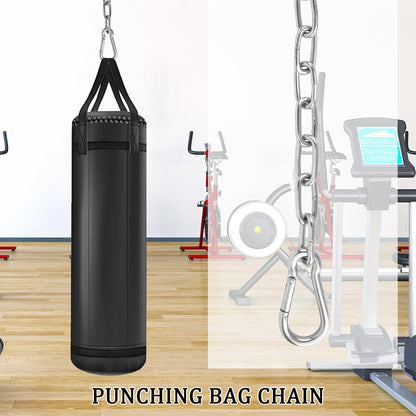 44in Hanging Swing Chain with 4 Carabiners, 660LB Capacity Hanging Kits Heavy Duty Hanging Chair Hardware for Hammock Swing Hanging Chair Punching Bags Sandbag Indoor Outdoor Yoga Gym (Black)