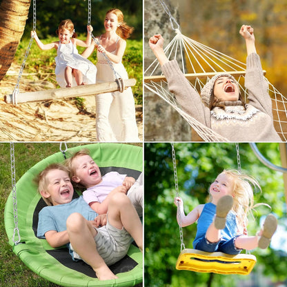 44in Hanging Swing Chain with 4 Carabiners, 660LB Capacity Hanging Kits Heavy Duty Hanging Chair Hardware for Hammock Swing Hanging Chair Punching Bags Sandbag Indoor Outdoor Yoga Gym (Black)