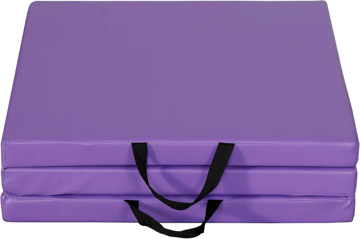 Tumbling Mat, 6’x2" Thick High Density Anti Tear Gymnastics Mat, Gym Folding Exercise Aerobics Mats w/Carrying Handles for Home Gym Exercise, Multiple Colors