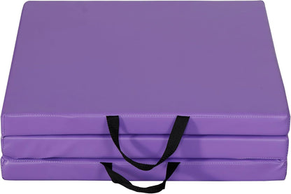 Tumbling Mat, 6’x2" Thick High Density Anti Tear Gymnastics Mat, Gym Folding Exercise Aerobics Mats w/Carrying Handles for Home Gym Exercise, Multiple Colors