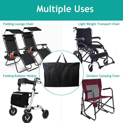 Heavy Duty Folding Chair Storage Bag, 600D Chair Storage Case for Beach Chair Camping Chair Zero Gravity Chair Folding Recliners, Extra Large Travel Bag with Zippers, 41.5" Lx 11" Wx 28.5" H