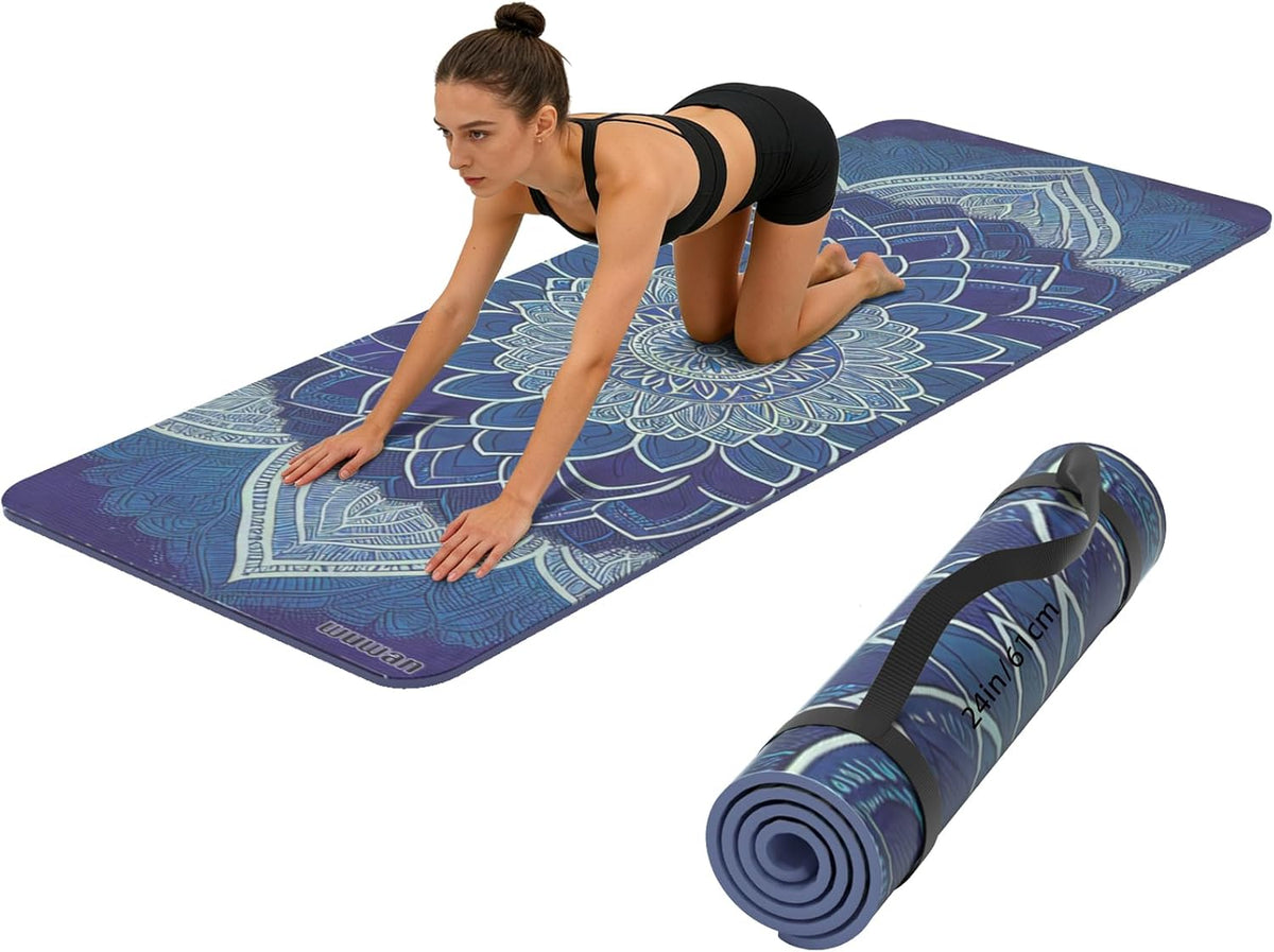 TPE Printed Yoga mat 72"x24"Thick 0.24”Non-Slip Fitness Exercise Mat
