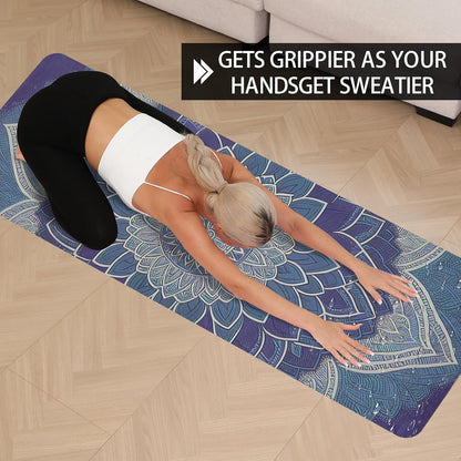 TPE Printed Yoga mat 72"x24"Thick 0.24”Non-Slip Fitness Exercise Mat