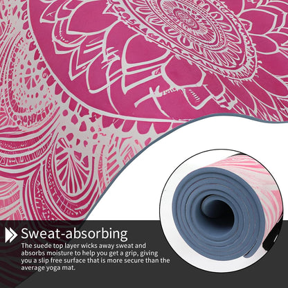 TPE Printed Yoga mat 72"x24"Thick 0.24”Non-Slip Fitness Exercise Mat