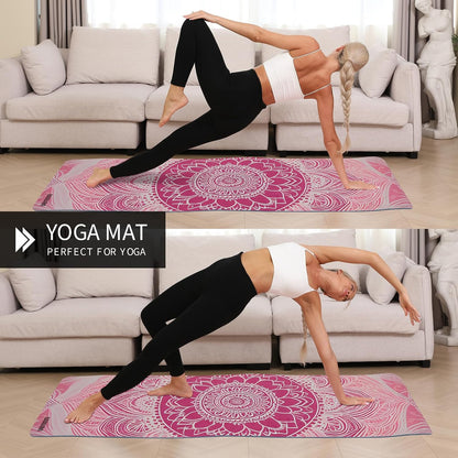 TPE Printed Yoga mat 72"x24"Thick 0.24”Non-Slip Fitness Exercise Mat