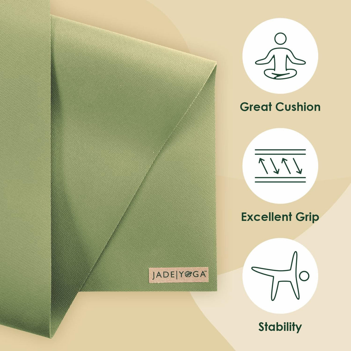 Harmony Yoga Mat - Durable & Thick Gym Fitness Mat, Non-Slip Natural Rubber Yoga Mat - Home Exercise & Stretching Mat, Workout Mat - Yoga, Pilates & Meditation for Women & Men