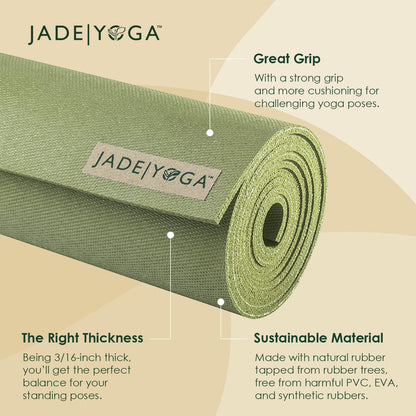 Harmony Yoga Mat - Durable & Thick Gym Fitness Mat, Non-Slip Natural Rubber Yoga Mat - Home Exercise & Stretching Mat, Workout Mat - Yoga, Pilates & Meditation for Women & Men