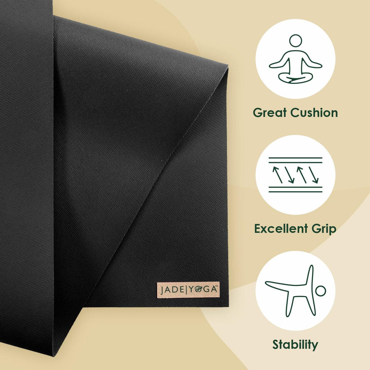 Harmony Yoga Mat - Durable & Thick Gym Fitness Mat, Non-Slip Natural Rubber Yoga Mat - Home Exercise & Stretching Mat, Workout Mat - Yoga, Pilates & Meditation for Women & Men