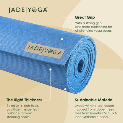 Harmony Yoga Mat - Durable & Thick Gym Fitness Mat, Non-Slip Natural Rubber Yoga Mat - Home Exercise & Stretching Mat, Workout Mat - Yoga, Pilates & Meditation for Women & Men
