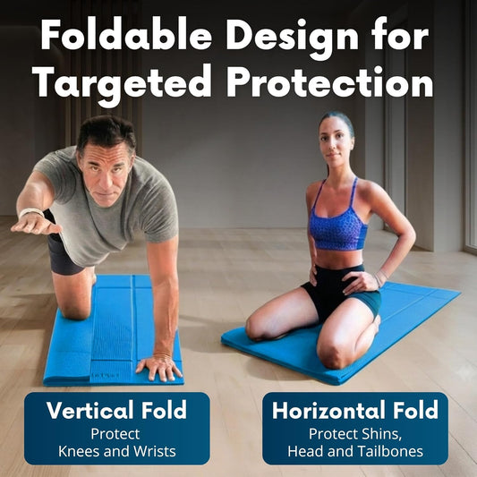Foldable Yoga Mat Thick, in 6 Combinations; Greater Support and Protection for Joints, Body Alignment System, and Sections for Hands and Feet. Non-slip texture and water-resistant