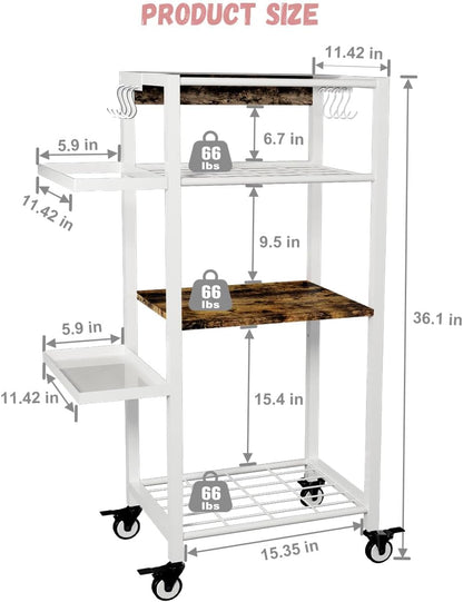 Yoga Mat Storage Rack with Wheels, 3 Tier Home Gym Workout Equipment Organizer for Dumbbells, Kettlebells, Foam Rollers