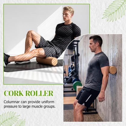 4 Pack Cork Massage Ball, L, Massage Stick Set