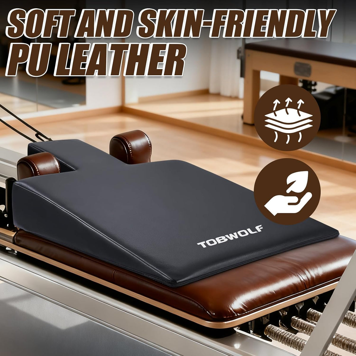 Pilates Wedge Cushion, Non-Slip Workout Wedge for Reformer