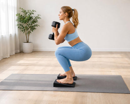 2Pcs Heel Elevated Squat Wedge 15° Incline Workout Wedge for Squats 9.7''x5.9''x2.6'' Foot Wedges for Exercise,Calf Stretching and Physical Therapy (Fit US 6–6.5 Women)