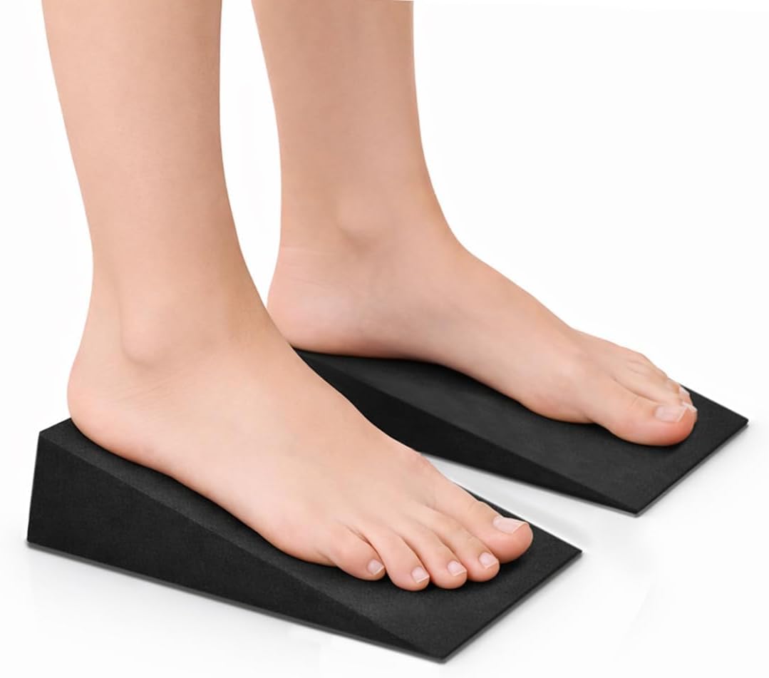 2Pcs Heel Elevated Squat Wedge 15° Incline Workout Wedge for Squats 9.7''x5.9''x2.6'' Foot Wedges for Exercise,Calf Stretching and Physical Therapy (Fit US 6–6.5 Women)