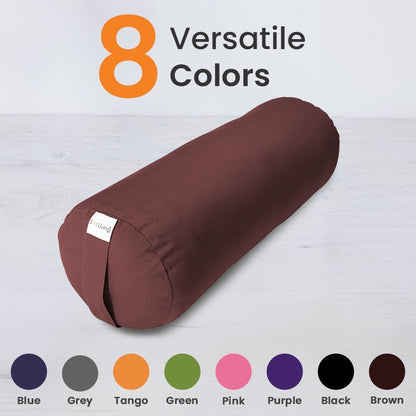Cylindrical Yoga Bolster Meditation Pillow, Extra Firm Cotton