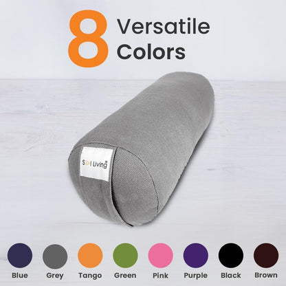 Cylindrical Yoga Bolster Meditation Pillow, Extra Firm Cotton