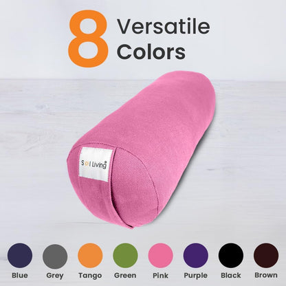 Cylindrical Yoga Bolster Meditation Pillow, Extra Firm Cotton