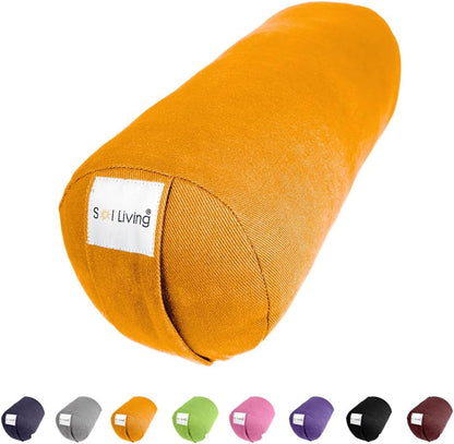 Cylindrical Yoga Bolster Meditation Pillow, Extra Firm Cotton