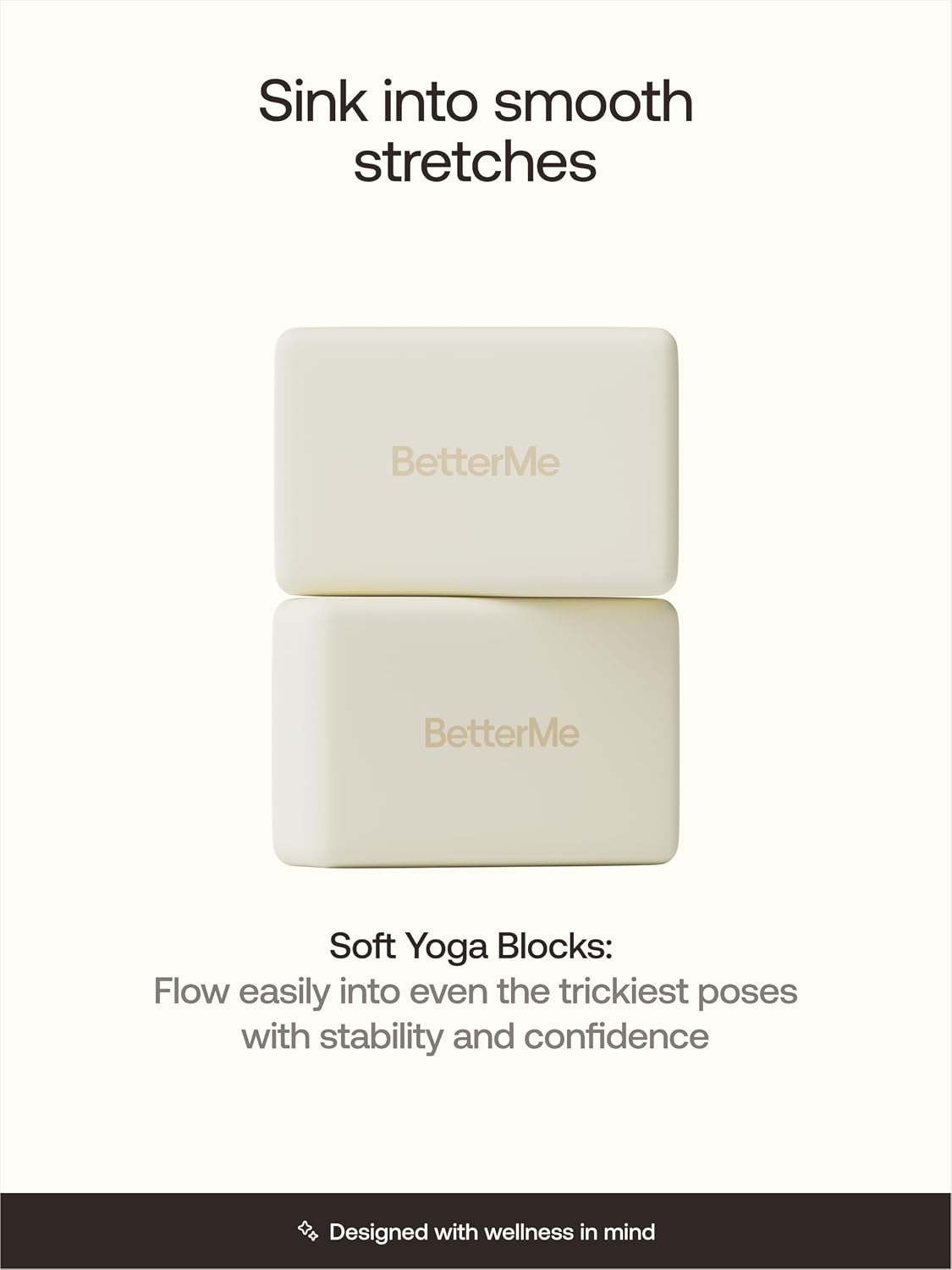 Yoga Blocks Set of 2 – High Density Foam Yoga Blocks for Stretching, Pilates & Workouts – Lightweight Non-Slip Exercise Blocks for Flexibility & Balance