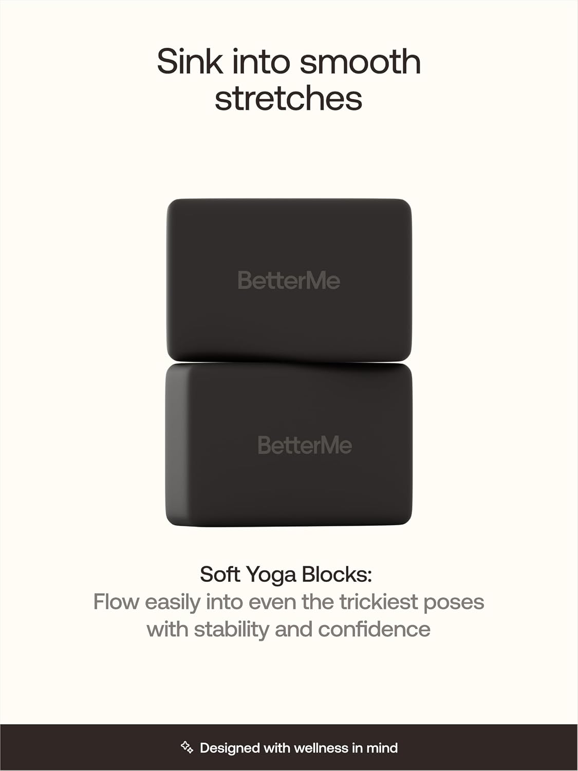 Yoga Blocks Set of 2 – High Density Foam Yoga Blocks for Stretching, Pilates & Workouts – Lightweight Non-Slip Exercise Blocks for Flexibility & Balance