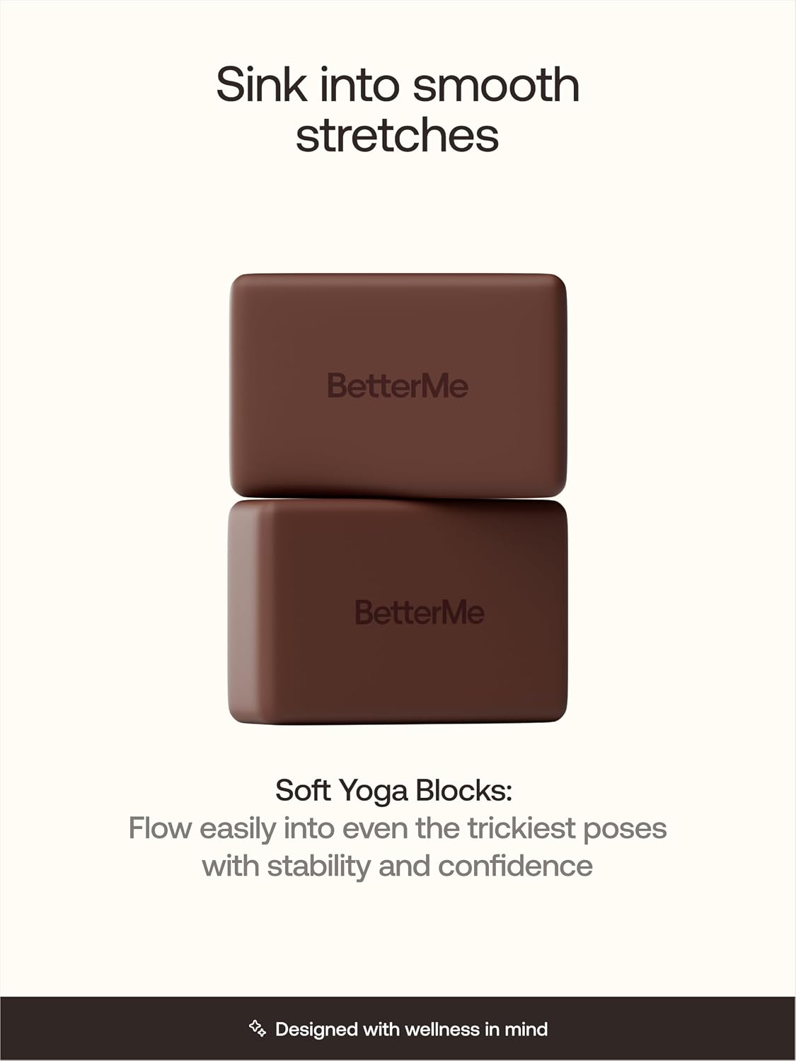 Yoga Blocks Set of 2 – High Density Foam Yoga Blocks for Stretching, Pilates & Workouts – Lightweight Non-Slip Exercise Blocks for Flexibility & Balance