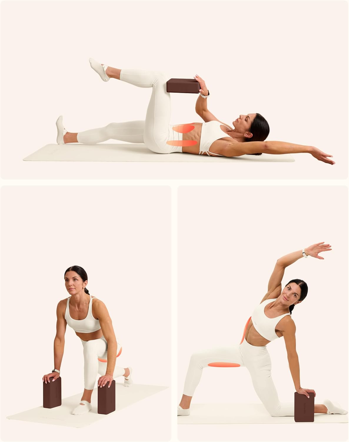 Yoga Blocks Set of 2 – High Density Foam Yoga Blocks for Stretching, Pilates & Workouts – Lightweight Non-Slip Exercise Blocks for Flexibility & Balance