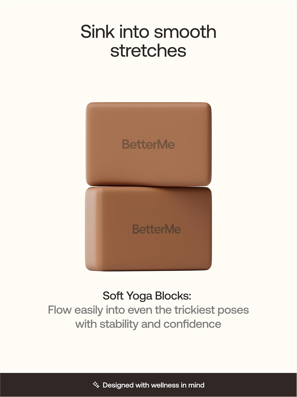 Yoga Blocks Set of 2 – High Density Foam Yoga Blocks for Stretching, Pilates & Workouts – Lightweight Non-Slip Exercise Blocks for Flexibility & Balance
